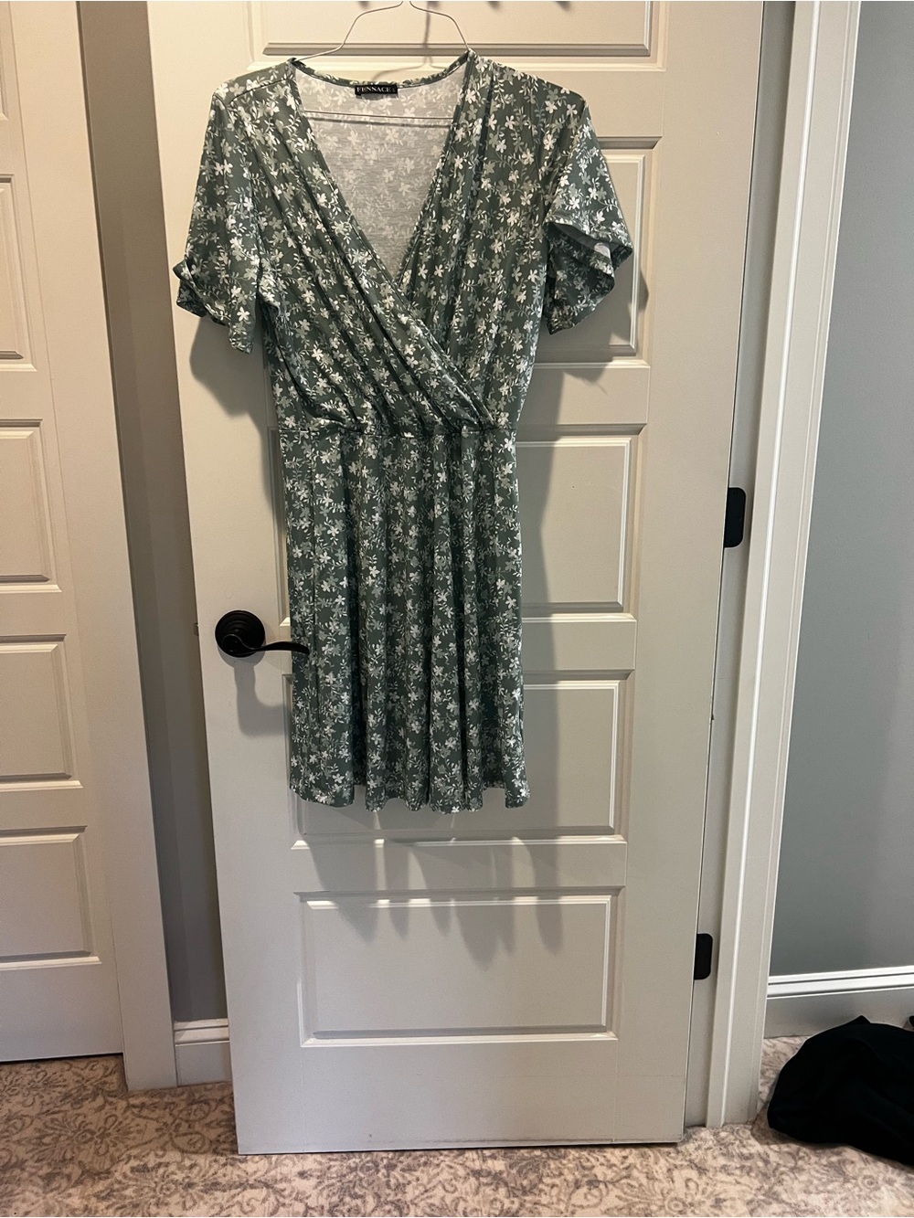 Floral Sage Green Wrap-Style Dress by Lush